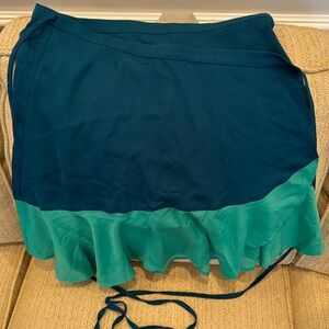 summersalt Seaglass and Seaweed Wrap Ruffle Swim Coverup Wrap